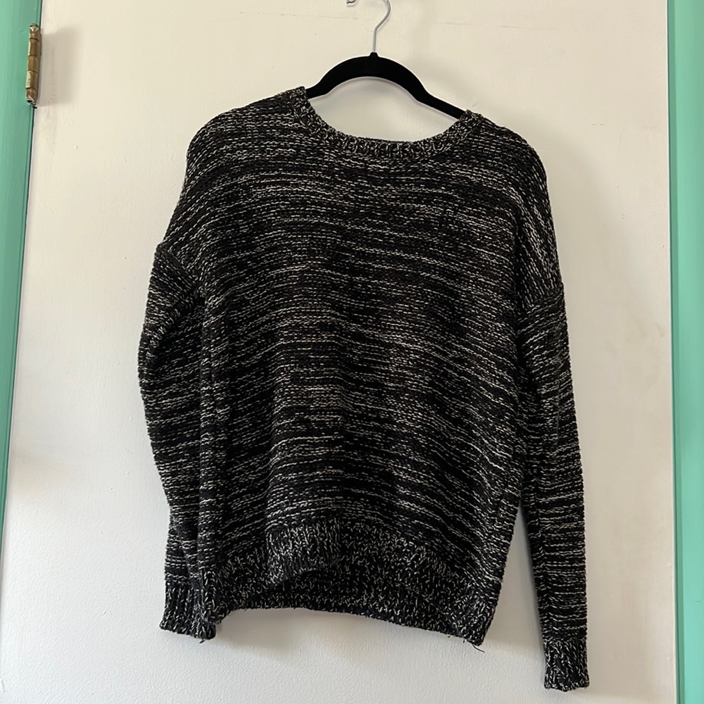 Black and gray knit sweater